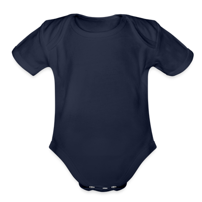 Organic Short Sleeve Baby Bodysuit - dark navy