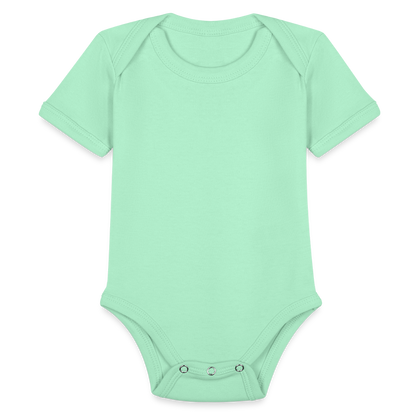 Organic Short Sleeve Baby Bodysuit - light mint