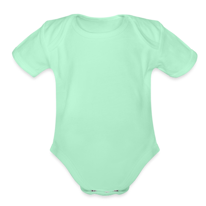 Organic Short Sleeve Baby Bodysuit - light mint