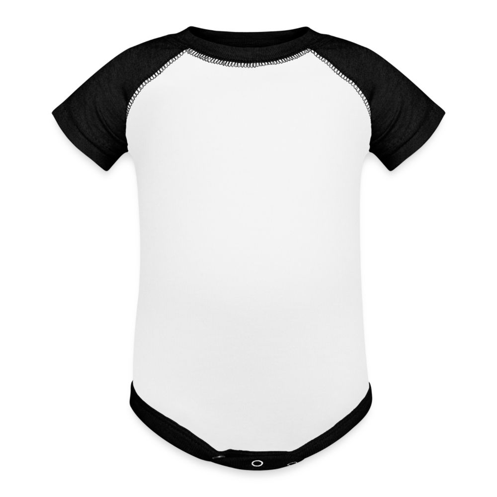 Baseball Baby Bodysuit - white/black