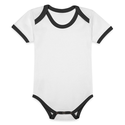 Organic Contrast Short Sleeve Baby Bodysuit - white/black