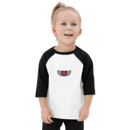 Toddler baseball shirt 3/4 sleeve- Embroidery center front