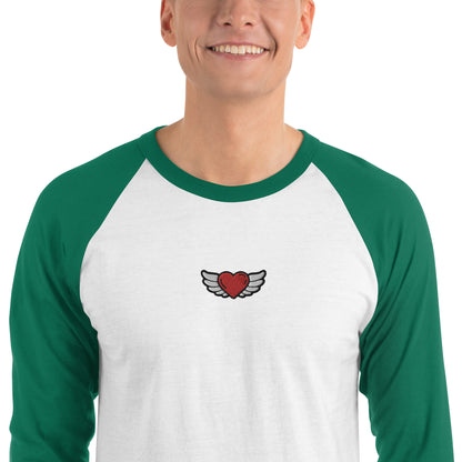 3/4 sleeve raglan shirt Embroidery