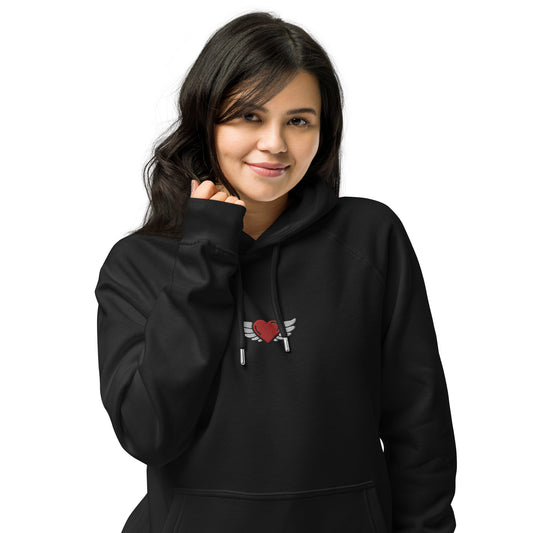 Unisex eco raglan hoodie Embroidery