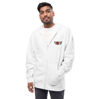 Unisex fleece zip up hoodie Embroidery