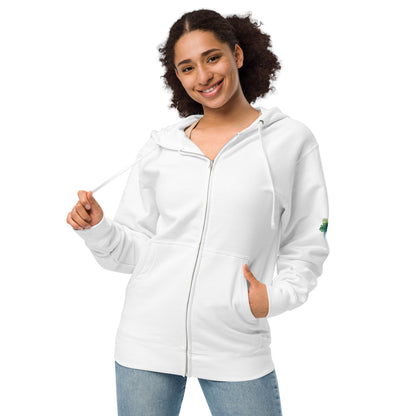 Unisex fleece zip up hoodie