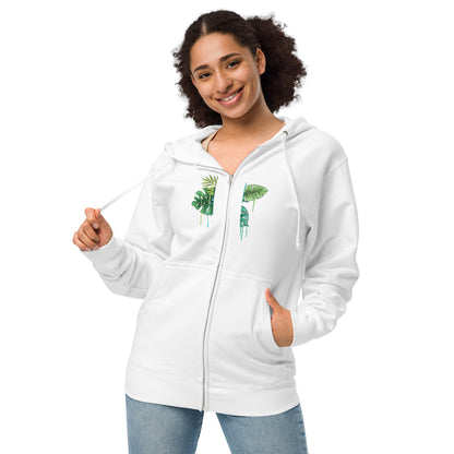 Unisex fleece zip up hoodie