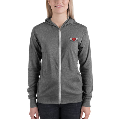 Unisex zip hoodie Embroidery