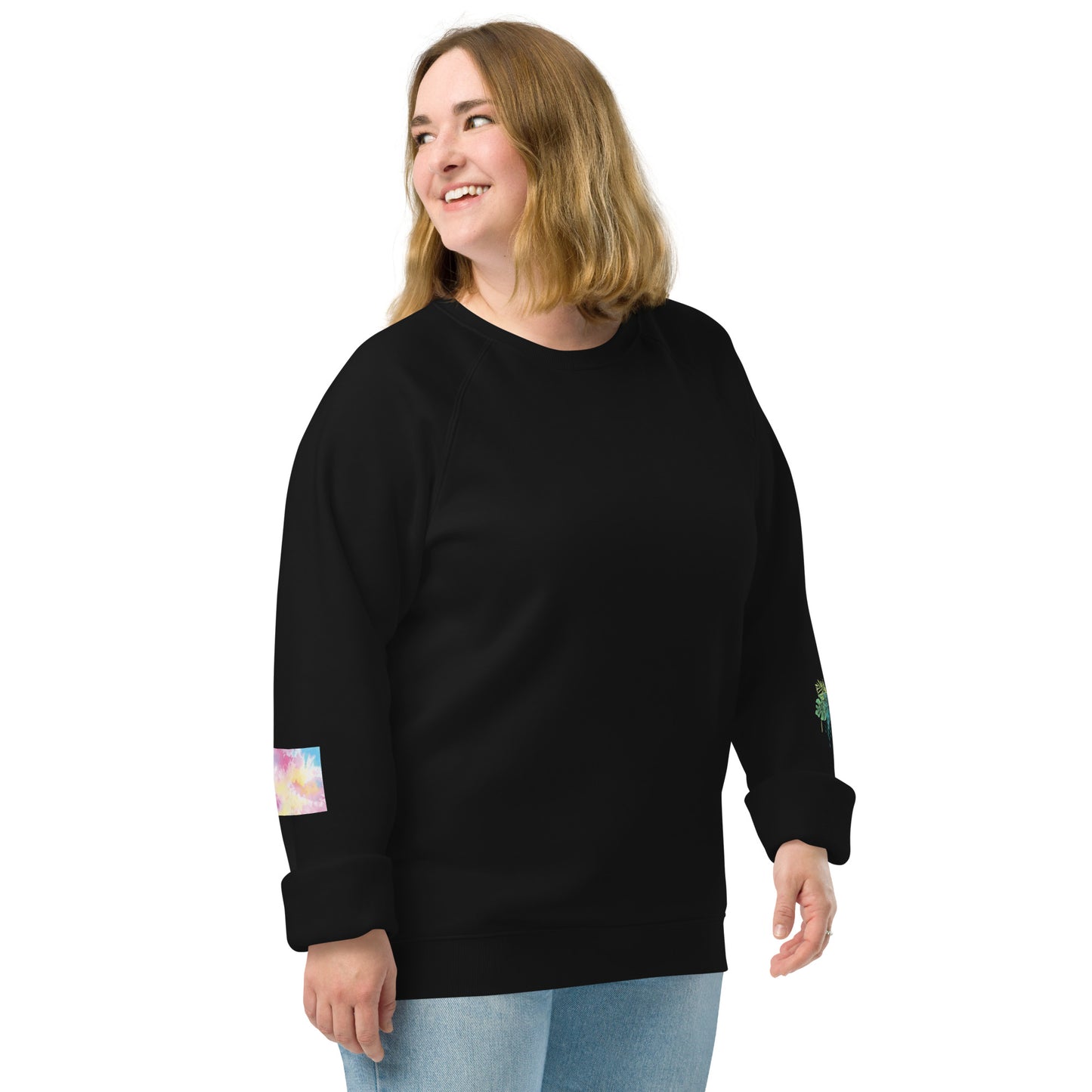 Unisex organic raglan sweatshirt