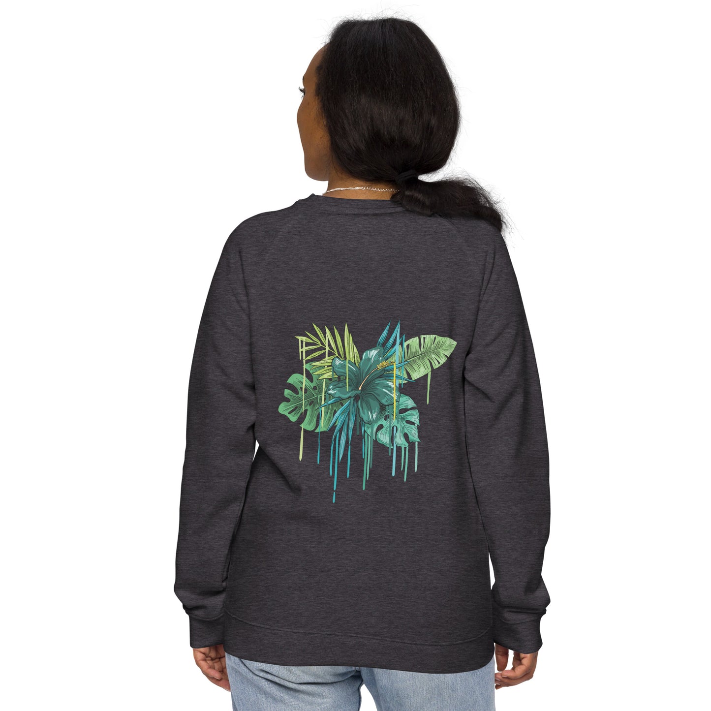 Unisex organic raglan sweatshirt