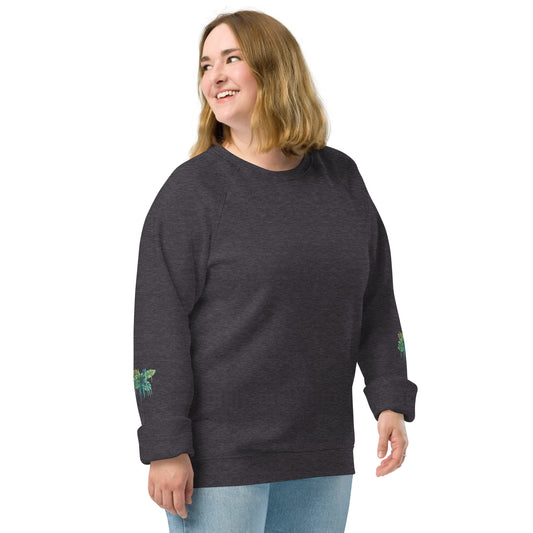 Unisex organic raglan sweatshirt