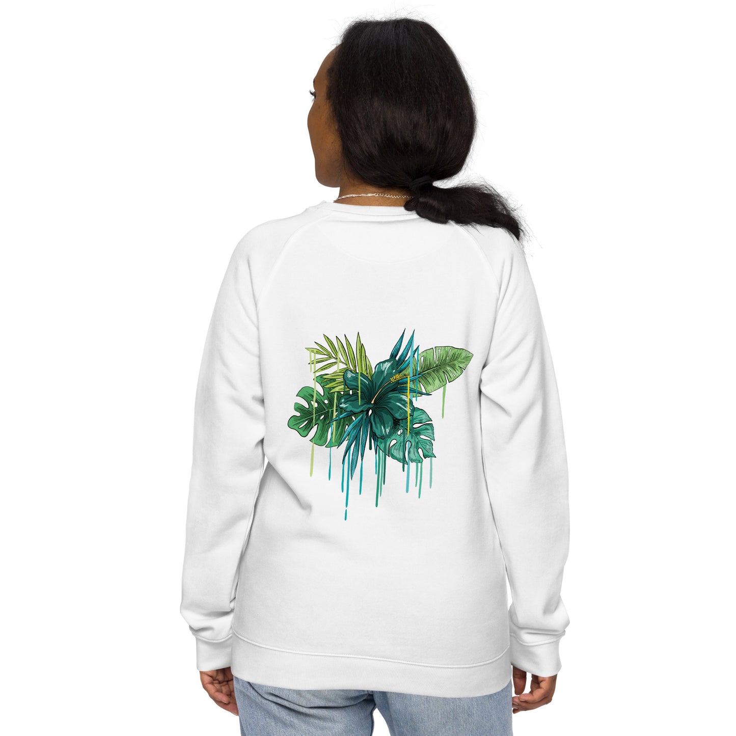 Unisex organic raglan sweatshirt