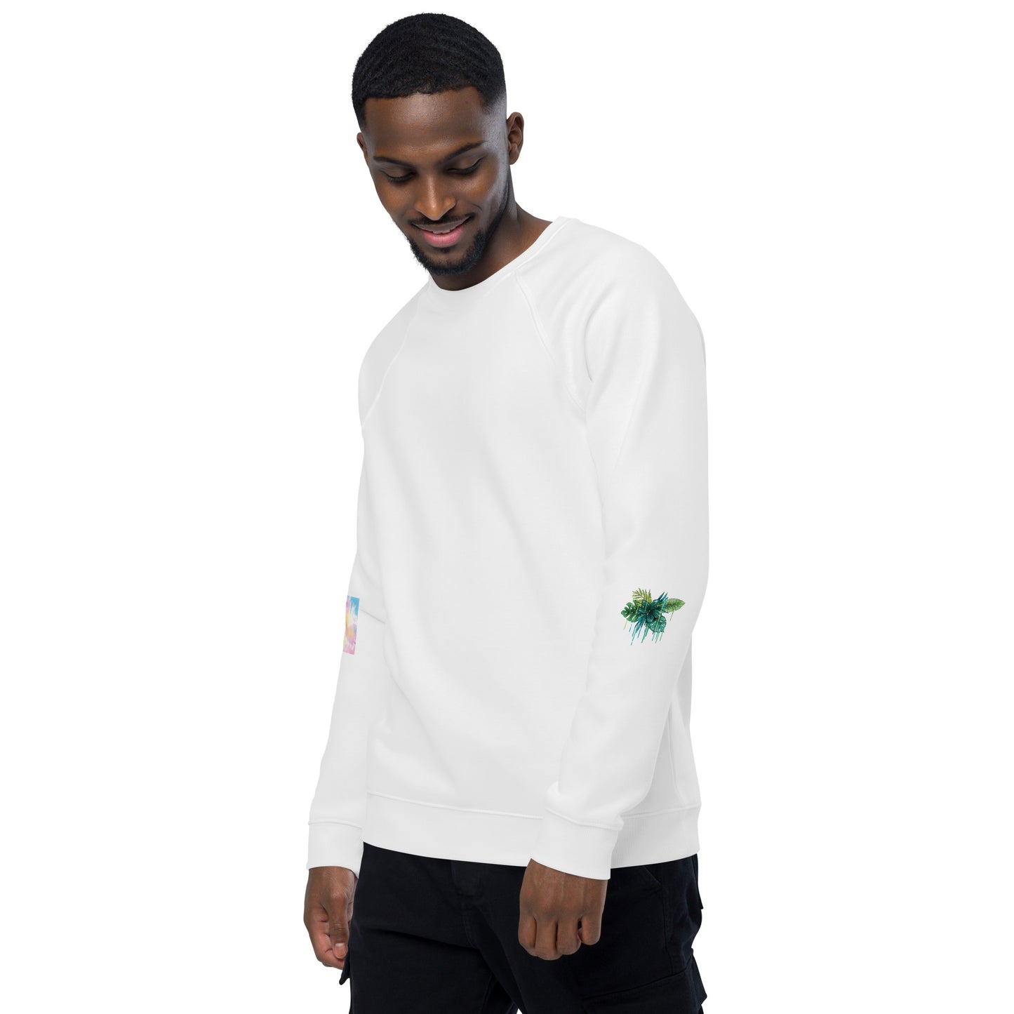 Unisex organic raglan sweatshirt