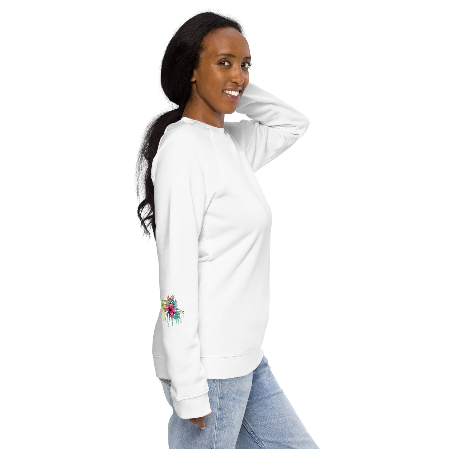 Unisex organic raglan sweatshirt