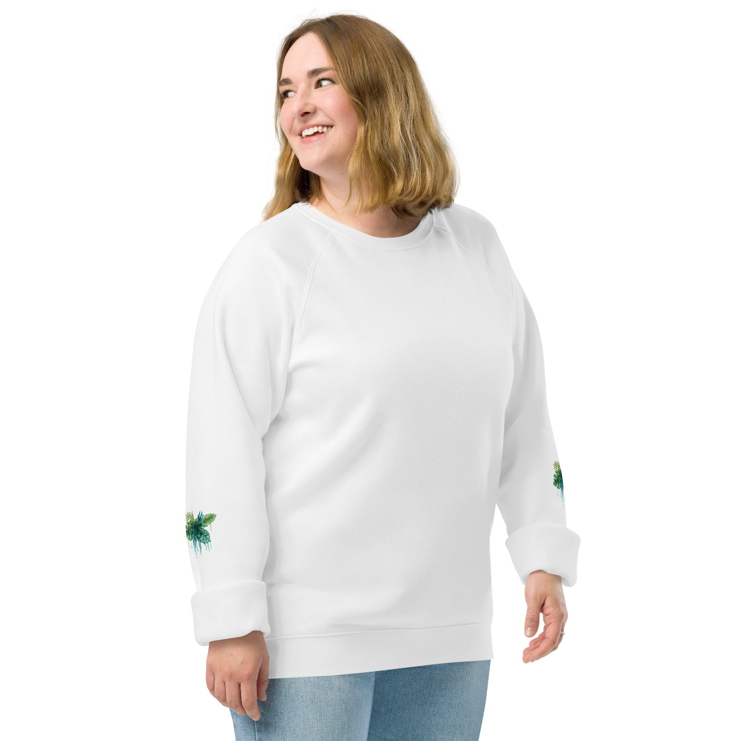 Unisex organic raglan sweatshirt