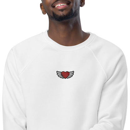 Unisex organic raglan sweatshirt Embroidery