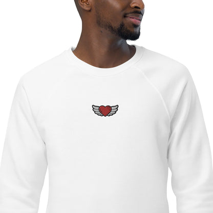 Unisex organic raglan sweatshirt Embroidery