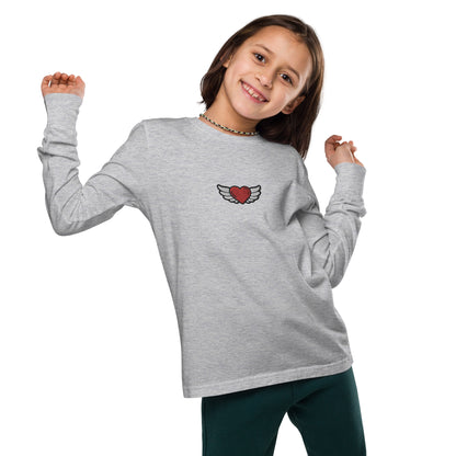 Youth long sleeve tee-Center chest Embridery