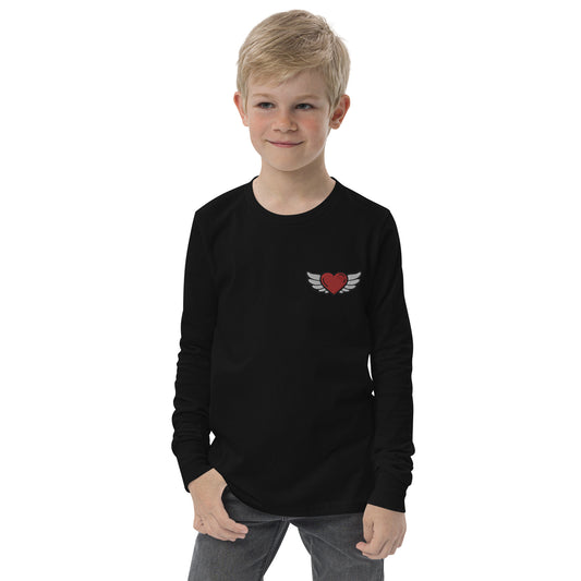 Youth long sleeve tee-Left Chest Embroidery