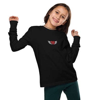 Youth long sleeve tee-Center chest Embridery