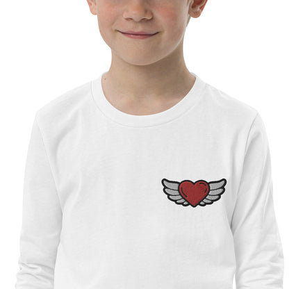 Youth long sleeve tee-Left Chest Embroidery