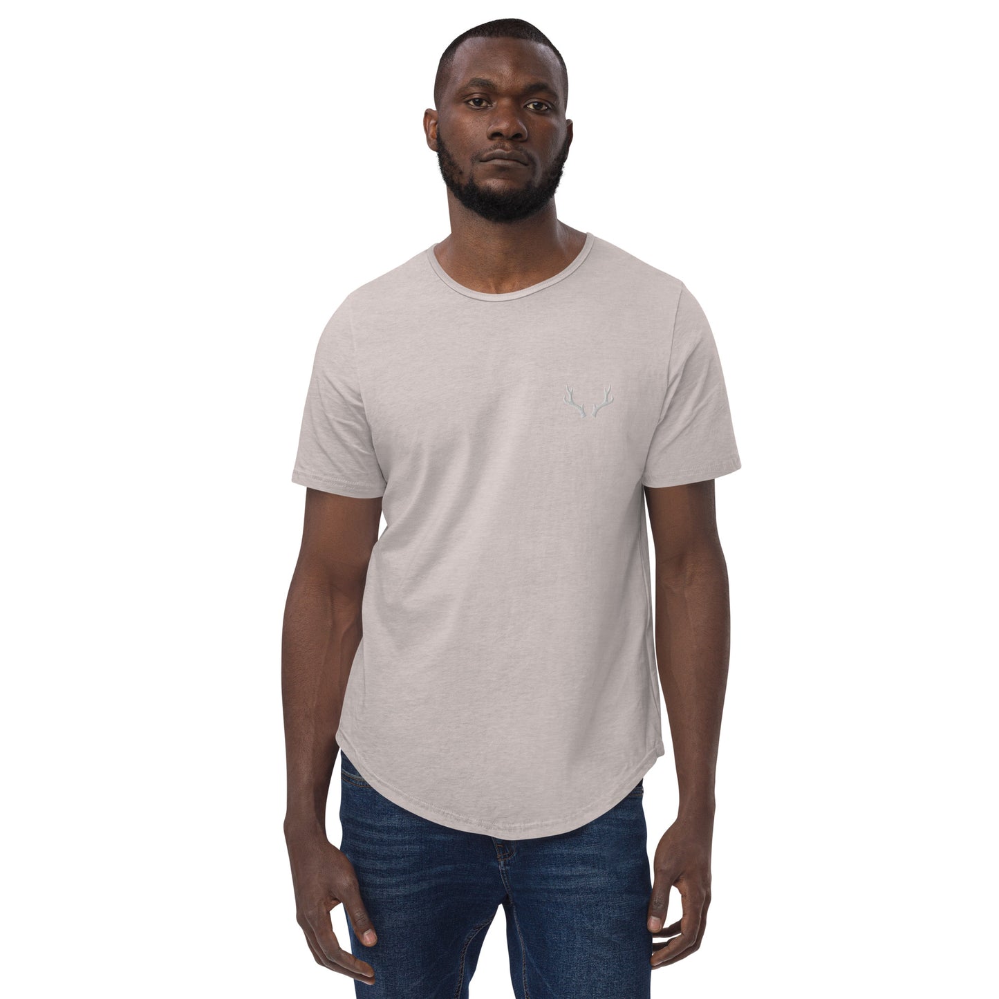 Men's Curved Hem T-Shirt (Embroidery)