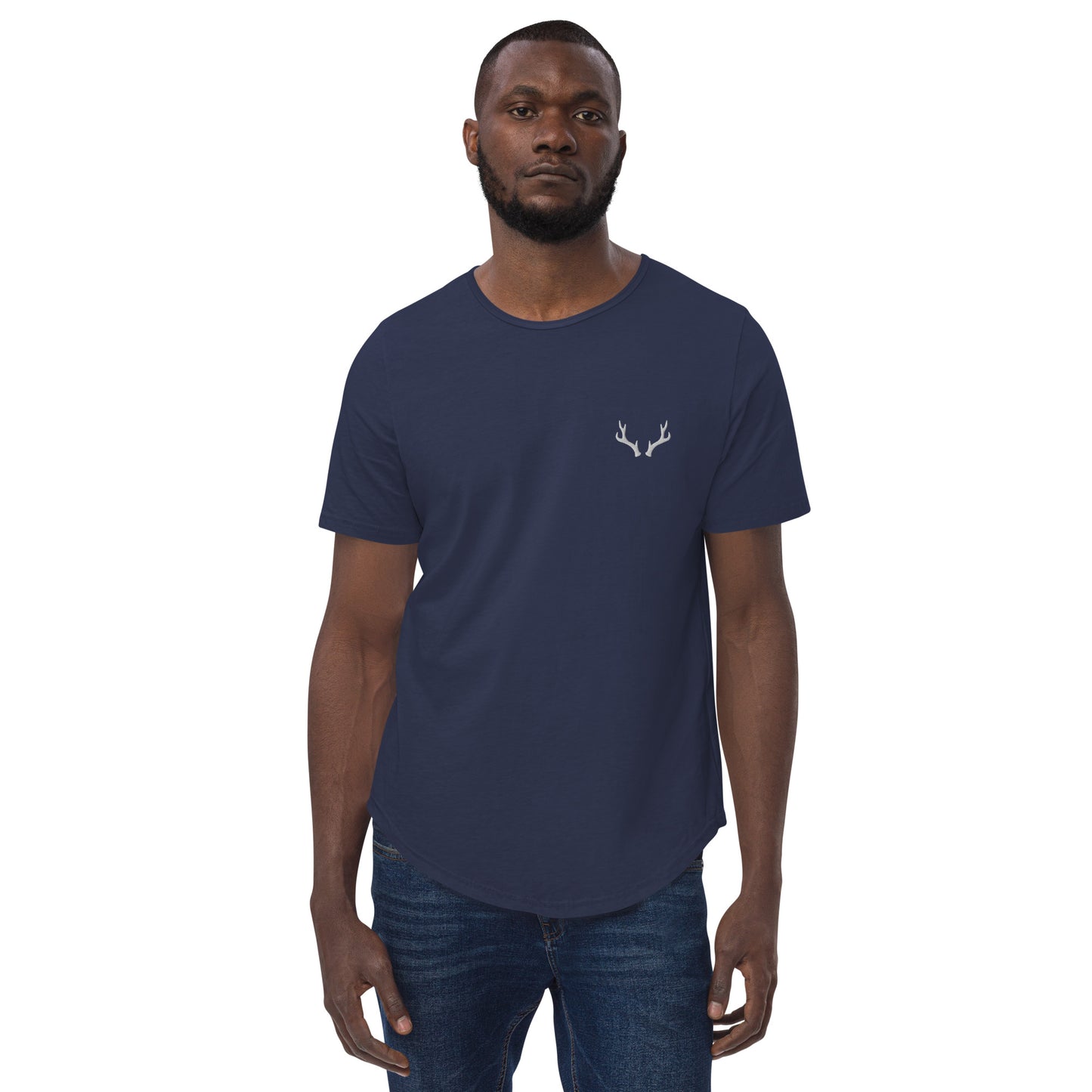 Men's Curved Hem T-Shirt (Embroidery)