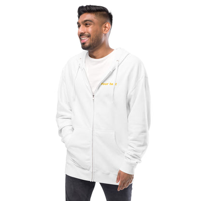 Unisex fleece zip up hoodie