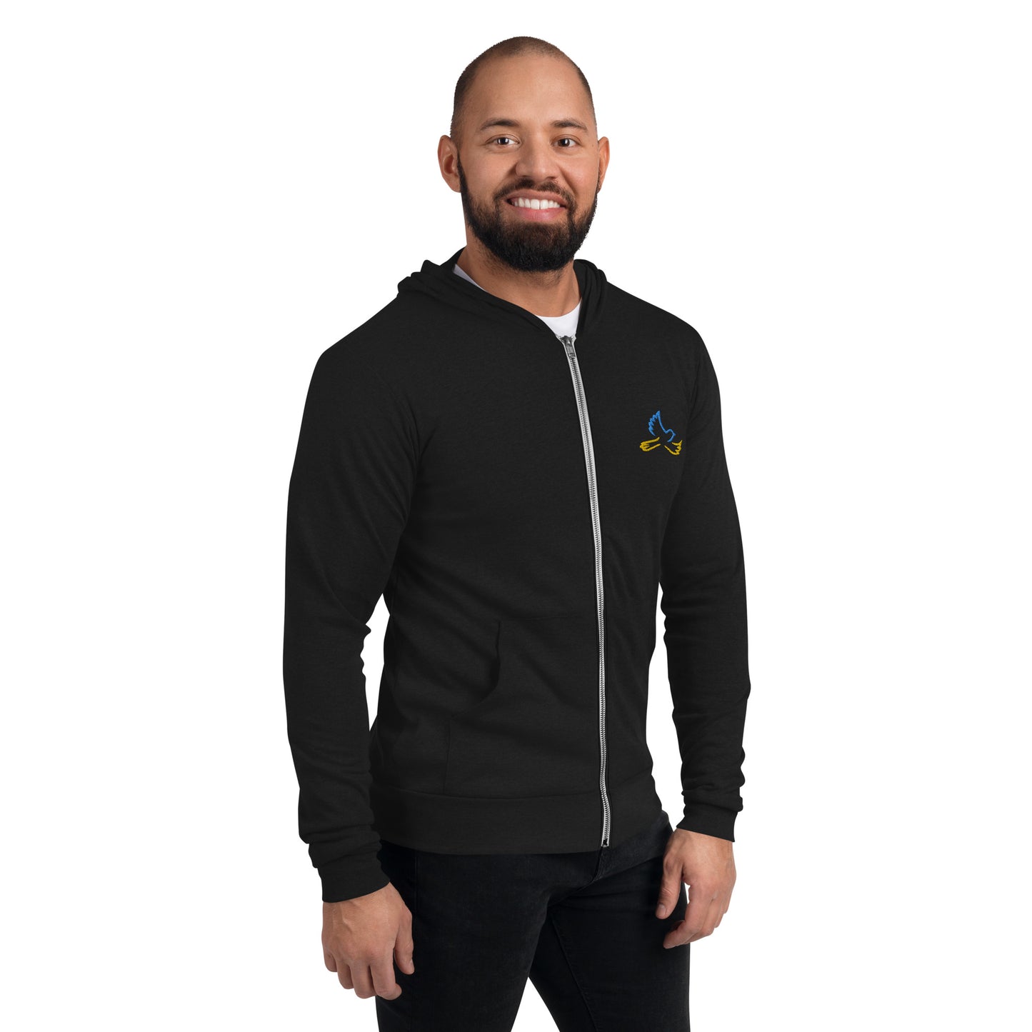 Unisex Lightweight Zip Hoodie (Embroidery)