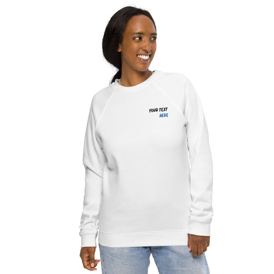 Unisex organic raglan sweatshirt