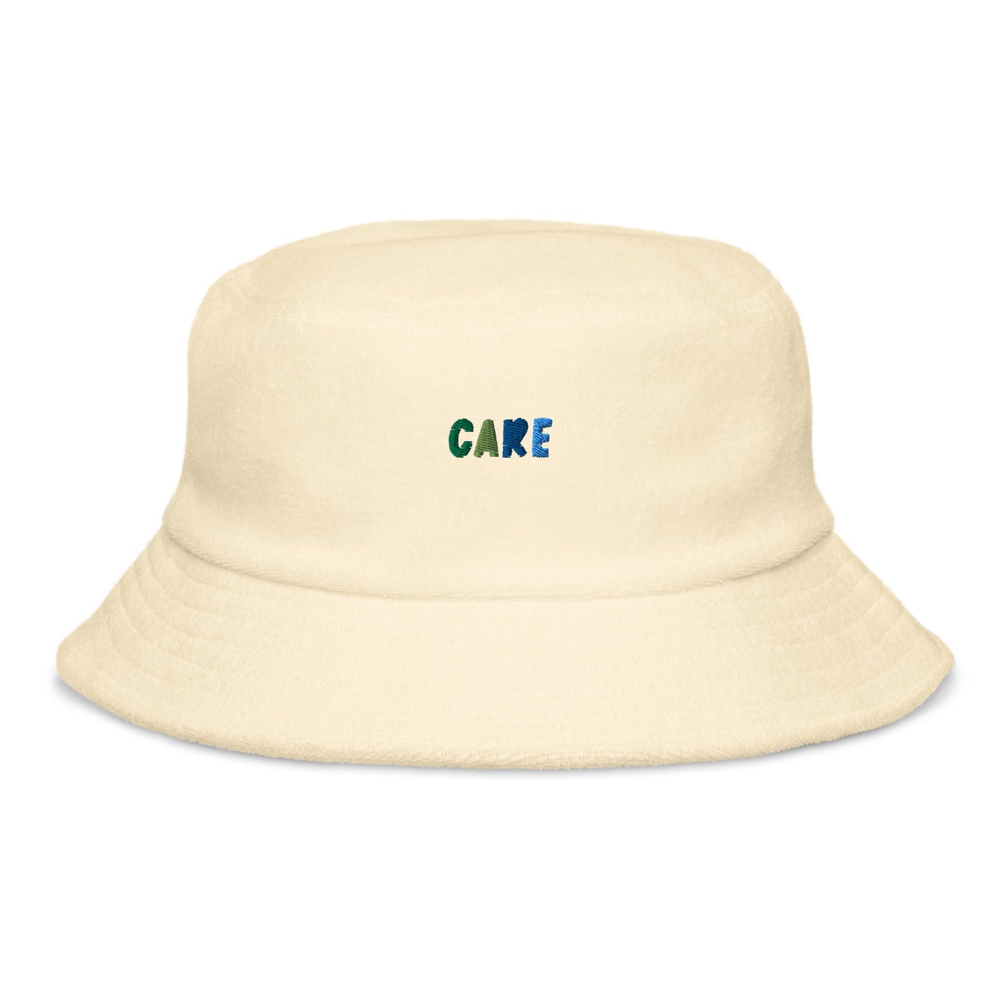 Unstructured terry cloth bucket hat