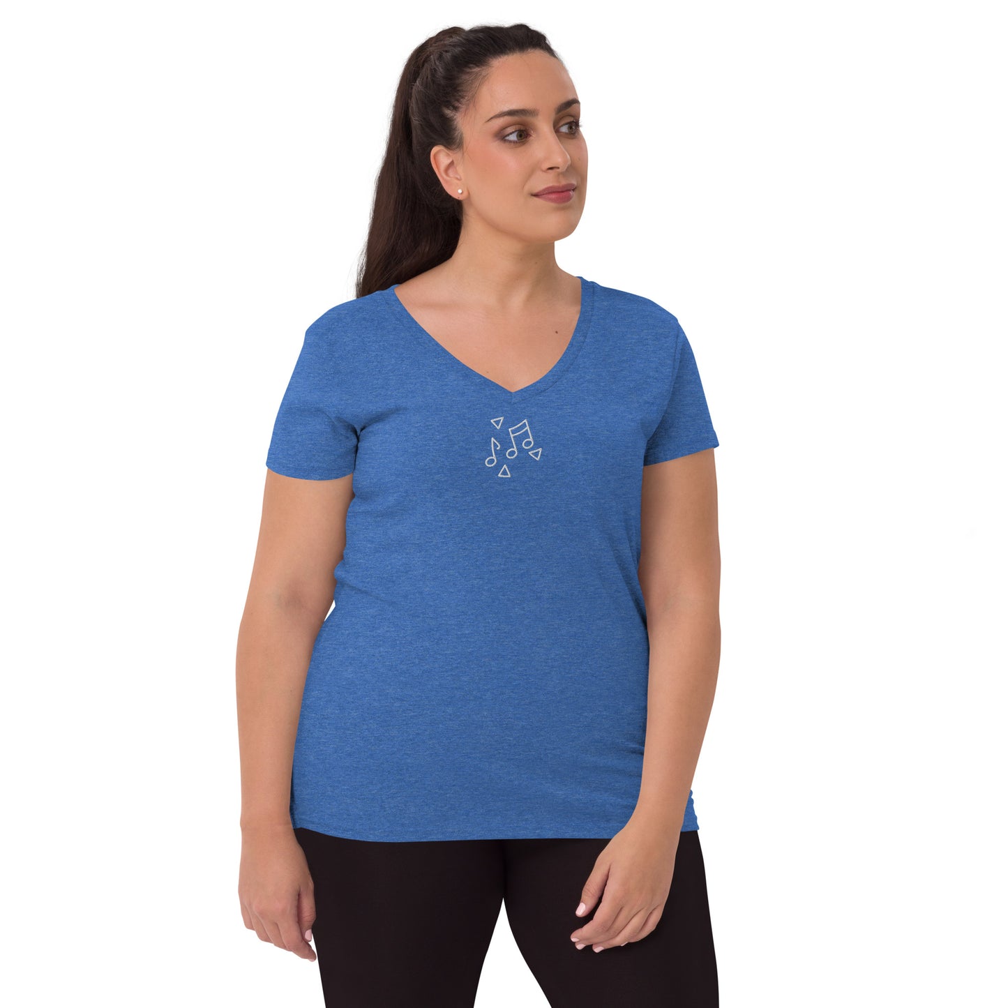 Women’s recycled v-neck t-shirt (Embroidery)