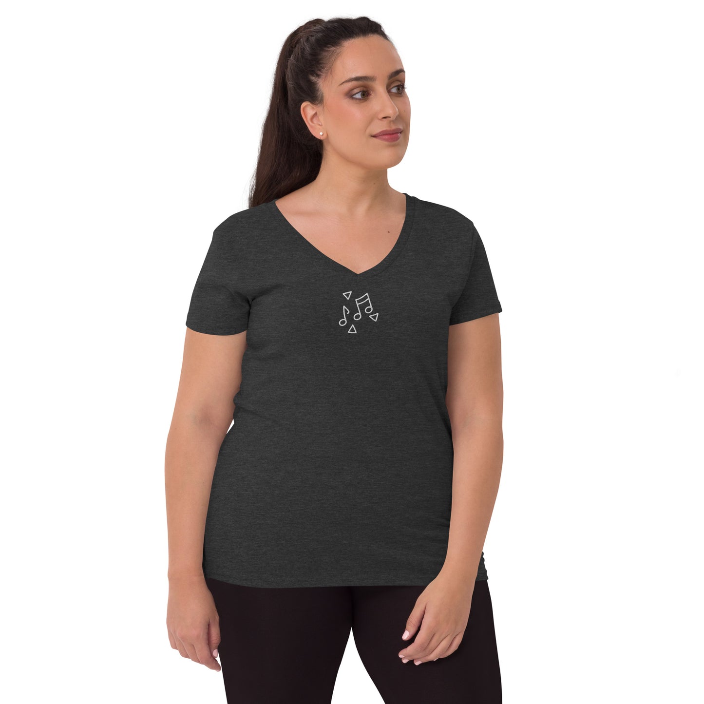 Women’s recycled v-neck t-shirt (Embroidery)