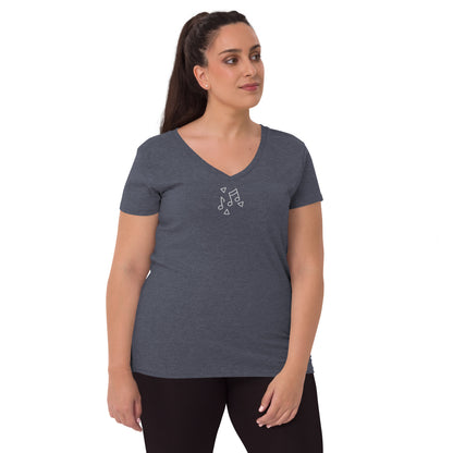 Women’s recycled v-neck t-shirt (Embroidery)