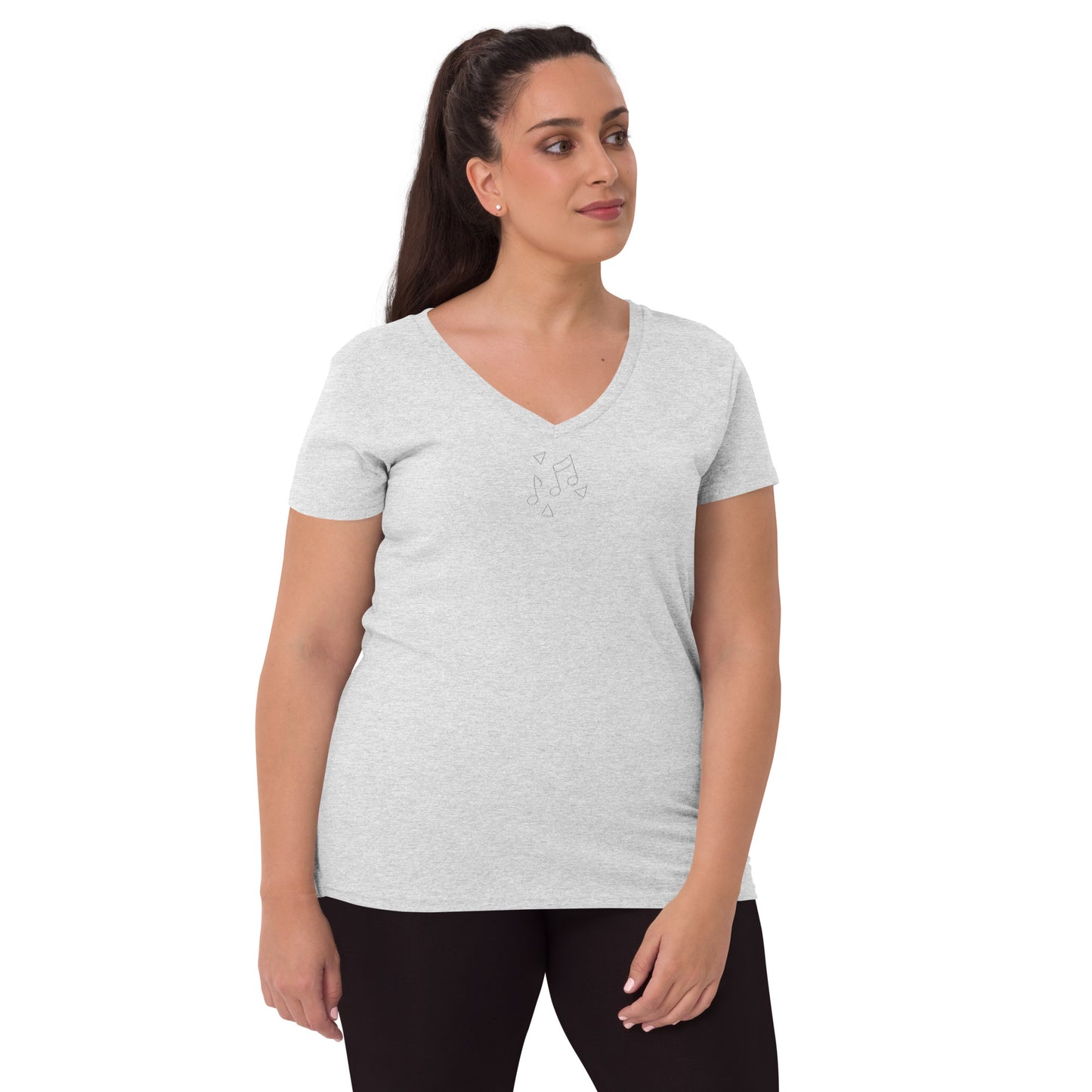 Women’s recycled v-neck t-shirt (Embroidery)